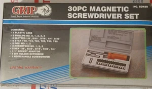 30pc Magnetic Bits Screwdriver Set with Torx Phillips Sloted Robertson Hex Pozi - Picture 1 of 4