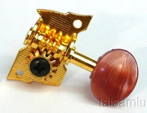 Ukulele machine head Gold surface red plastic button 2R2L 227G-SBR - Picture 1 of 4
