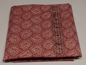tessuto cotone rosa scuro FIORE tonale 45" x 45" vintage ? - Foto 1 di 2