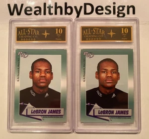 Lot of (2) 2002 Lebron James High School #6 Rookie Review Cards Graded 10 Mint - Picture 1 of 2
