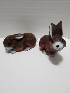 Vintage Artline Plastic Garden Statues Sitting Bunny and Laying Down Bunny-1989 - Picture 1 of 7
