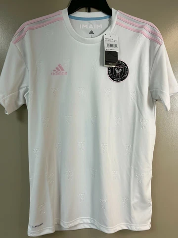 INTER MIAMI FC SOCCER JERSEY, ADIDAS, BECKHAM23, WHITE/PINK, ADULT SIZES S TO XL Cover
