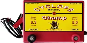 Cyclops Champ 5 Joule Battery Powered Fence Energizer Fencer 12 Volt- Fast Ship - Picture 1 of 1
