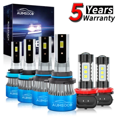 Super Bright LED Headlight Kit 6Pcs 9005 H11 H11 Bulbs For Ford Ranger 2019-2022 - Image 1 of 4