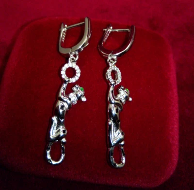 Exklusive Jaguar Ohrringe in Silber & Weißgold - Bild 1 von 4