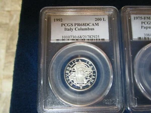 1992 Italy Columbus PCGS GRADED 200 Lira Population of 1 - Picture 1 of 2