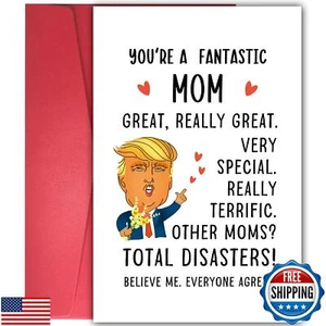 YIWANSIN Funny Trump Mother’s Day Card, Humorous Mother's Day Card for Mom fr - Picture 1 of 5