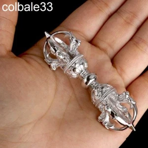 7,5 cm Handarbeit 925 Sterling Silber fünfzackig Vajra Gokosho Tibet Buddhismus - Bild 1 von 6