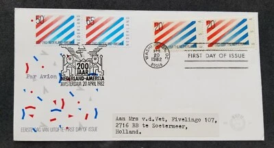 [SJ] USA US Netherlands Joint Issue 200 Years Diplomatic Relations 1982 (FDC) - Image 1 of 4
