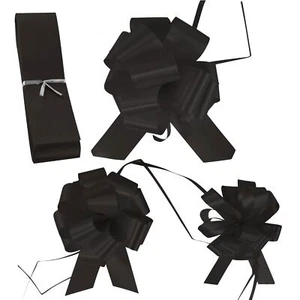 Wedding Florist Pullbows Pull Bow Pew Car Ribbon 18mm 30mm 50mm Size - Black - Picture 1 of 6