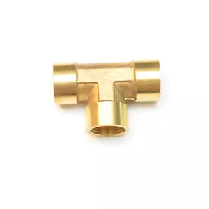 3/8 BSP Female Tee British Pipe Brass Fitting Fuel Air Water Oil Gas FasParts - Picture 1 of 7
