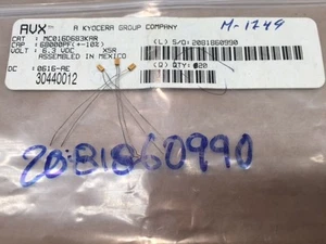 (3 pcs) MC016D683KAR – AVX, 0.068uF 6.3V, MINI Ceramic Capacitor (Radial) - Picture 1 of 1