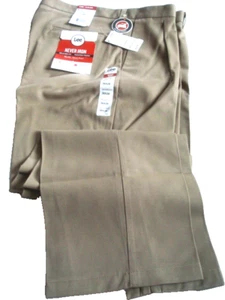 Mens Lee Pleated Pants Knaki Never Iron Size 36 X 29 New - Picture 1 of 2