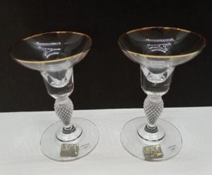 Mikasa Kristall ""Karat"" konische Kerzenhalter mit goldener Zierleiste Auslaufdesign - Bild 1 von 8