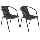 Outdoor Round Foldable Coffee Table Weave Chair Set Garden Balcony Furniture