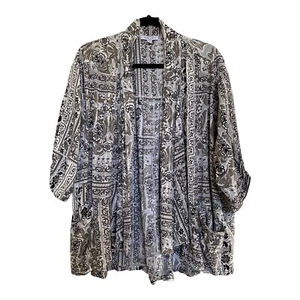 Patrons of Peace Paisley Kimono Top SZ S BOHO Open Front - Picture 1 of 7