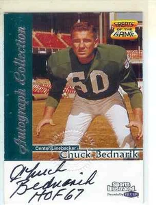 1999 Fleer Autograph Collection HOF 67' Chuck Bednarik Eagles - Picture 1 of 1