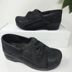 Dansko Women's Pro Bow Clog Black Milled Nubuck Size 38 US 7.5 / 8 Professional - Picture 1 of 8