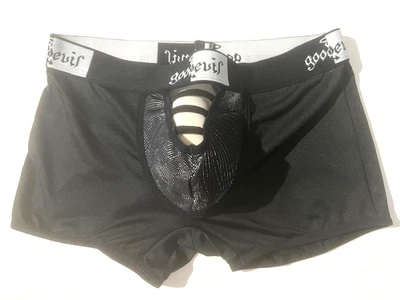 Nuevo GOOD DEVIL Para Hombres Negro Plata Recortado Bolsa Boxer Baúl Calzoncillo Ropa Interior talla S Foto 1 de 4