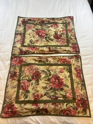 Fronhas de travesseiro Chaps Ralph Lauren padrão floral rosemont (2) fita acento - Imagem 1 de 4