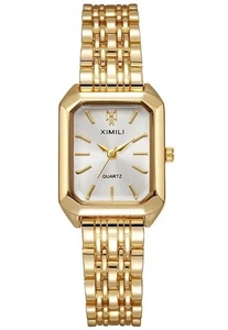 Ximili Damen Armbanduhr Luxus Geschenk Quarz Edelstahl Armband Eckig Rd Beschreibung - Bild 1 von 6