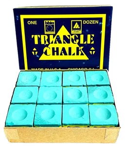 Genuine Triangle Pool & Snooker Billiards Cue Tip Chalk 1, 2, 4, 6 or 12 Blocks  - Picture 1 of 8