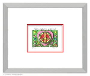 Original James Rizzi 3D  " THE PINK GREEN LOVE MACHINE "  Zertifikat GERAHMT NEU - Bild 1 von 1