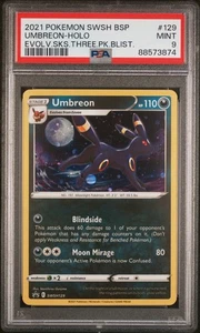 Umbreon-Holo 129 Evolv.Sks.Three.Pk.Blist. Pokemon Swsh Black Star Promo PSA 9 - Bild 1 von 2