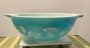 RARE Vtg PYREX 444 Hot Air Balloon Cinderella Mixing Nesting Bowl 4QT Blue 42 - Picture 1 of 18