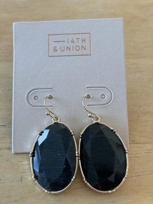 Pendientes colgantes de piedra negra tono oro 14th & Union totalmente nuevos Foto 1 de 2