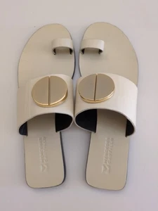 Mercedes Castillo Zehenstegsandalen cremeweiß Leder Größe 9,5 / 39,5 (KS4) - Bild 1 von 15