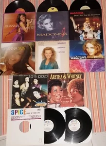 LOTTO 10 x Vinile 12 MADONNA, RIHANNA, WHITNEY HOUSTON, LOLLIPOP, KYLIE MINOGUE - Imagen 1 de 20