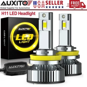 AUXITO H11 LED Headlight Bulb Low Beam Fanless 6000K Pure White Plug Play 2pcs - Imagen 1 de 12