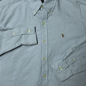 Polo Sport Ralph Lauren Shirt Men Small Blue L/S Button Down Striped Flesh Pony - Picture 1 of 8