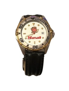 Hana Time Wristwatch NCAA Maryland Terrapins Collegiate Watch W/Day Leather Band - Picture 1 of 5