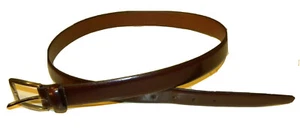 Jos A Bank MENS FINE ITALIAN BROWN SMOOTH LEATHER BELT SILVER TONE BUCKLE SZ 36 - Picture 1 of 3