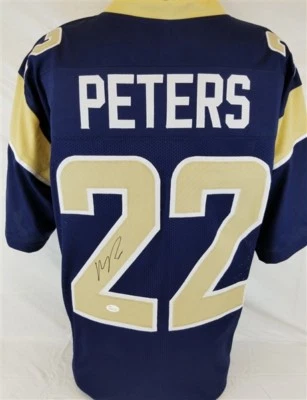 Camiseta deportiva firmada por Marcus Peters de Los Angeles Rams (JSA COA) 2xPro Bowl (2015,2016) Foto 1 de 4