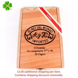 El Rey del Mundo klassische rechteckige leere Holz Zigarrenkiste 6,5" x 4,25" x 3,5" - Bild 1 von 12