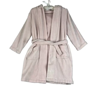 Pottery Barn Kids Robe Girl's Size 8-10 Pink Fleece Plush Pockets Tie Fronts - Picture 1 of 7