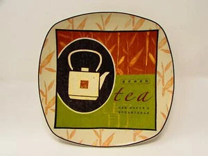 Tea House by Sakura Square Salad Plate Angela Staehling Green Tea Logo Motifs - Photo 1 sur 2