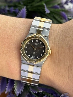 Reloj Chopard St Moritz 8024 Cuarzo Diamantes Oro Sólido 18K y Acero Dama Suizo Foto 1 de 4