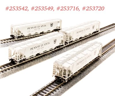 N Scale Broadway Limited BLI 3167 Class H32 5-Bay Covered Hopper PRR 4-Pack NIB - Image 1 of 4