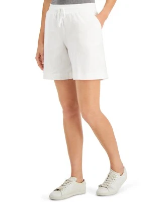 Karen Scott Petite Knit Shorts Bright White SZ PS - Image 1 of 3