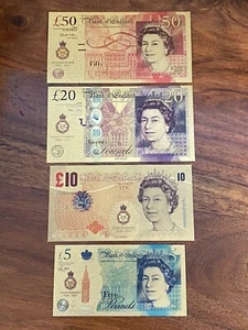 Gold Foil/Souvenir - England / GB / UK Set of 4 -Queen Elizabeth II - 1926-2022 - Imagen 1 de 2
