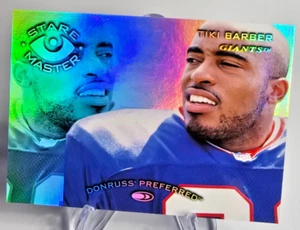 1997 Donruss Preferred Tiki Barber RC Stare Master Prizm /1500 Giants - Picture 1 of 10