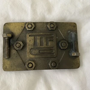 TIFCO INDUSTRIES BRASS / BRONZE BELT BUCKLE VERY HEAVY Vintage 80’s Oilfield - Picture 1 of 12