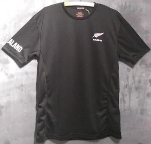 Herren Rugby Heritage Neuseeland schwarz Polyester Poly Rundhalsausschnitt T-Shirt neu S-XXL - Bild 1 von 8