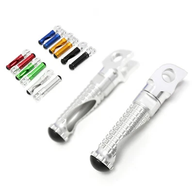 MPRO Silver CNC Front Foot Pegs Fit Triumph Bonneville T100 Carb 02 03 04 05 - Image 1 of 4