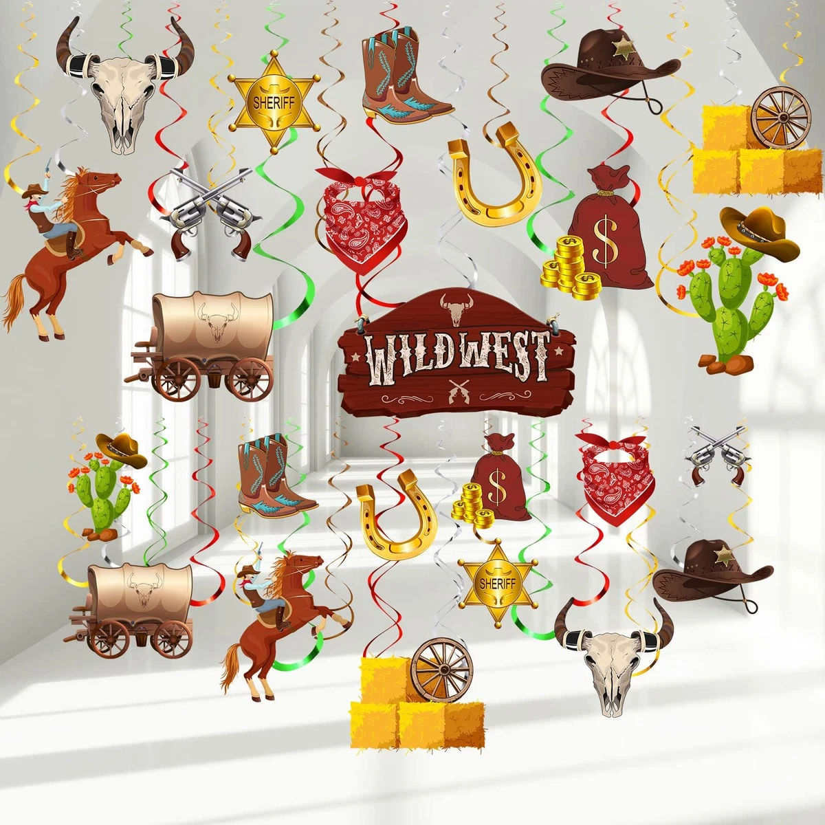 Cowboy Party Banner – Western Wimpelkette Aus Stoff Für Geburtstag, Rodeo & Indoor/Outdoor Dekoration