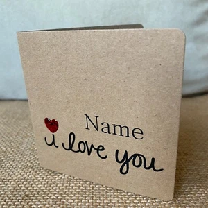 Handmade personalised valentines, anniversary card (i love you name) - Picture 1 of 2